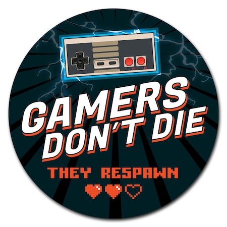 Gamers Dont Die Nes Circle Vinyl Laminated Decal